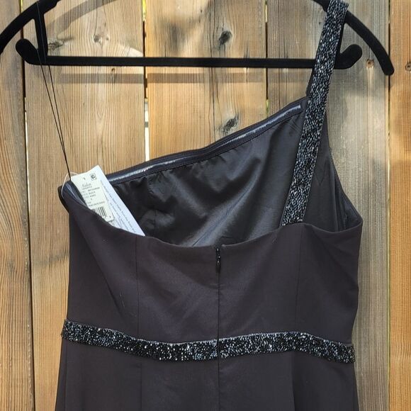 * * AIDAN MATTOX  nwt one shoulder bling maxi dress - Picture 4 of 6